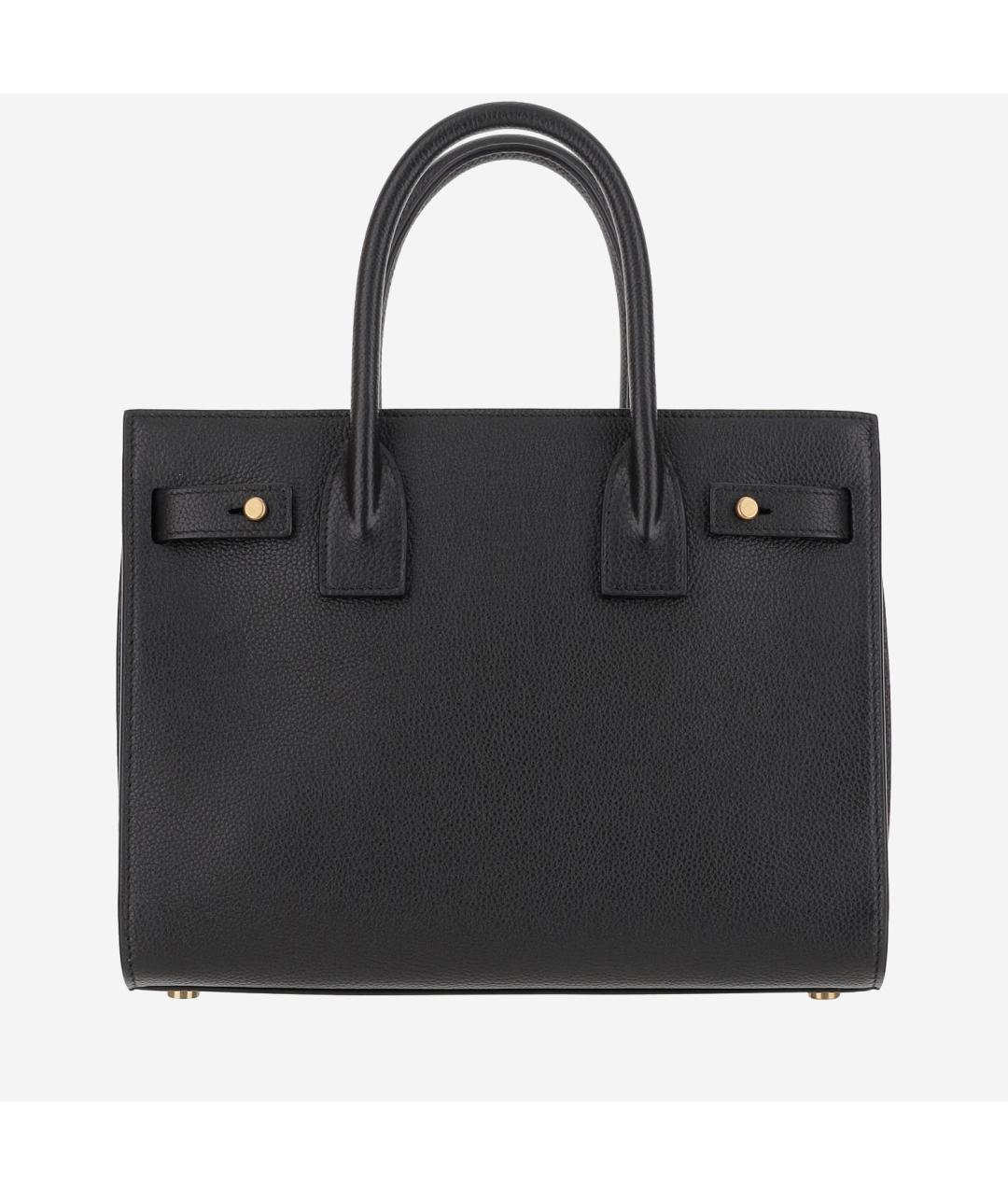 SAINT LAURENT Черная кожаная сумка тоут, фото 3