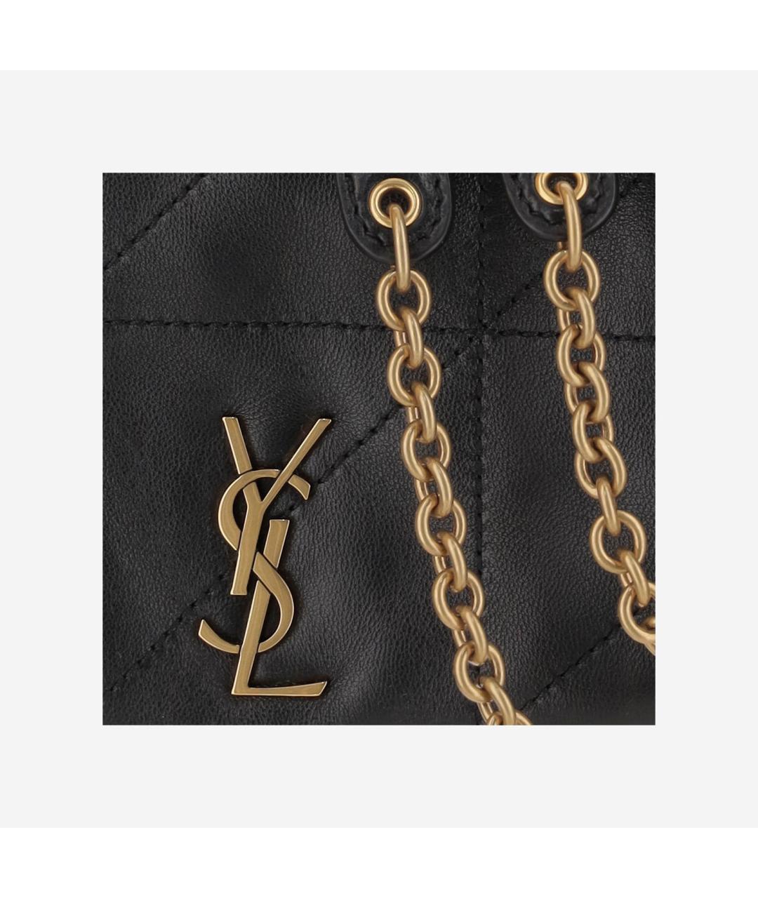 SAINT LAURENT Черная кожаная сумка через плечо, фото 4
