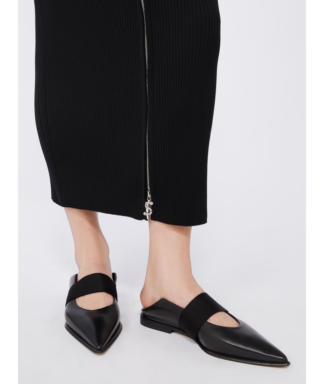 SPORTMAX Черная юбка миди, фото 5