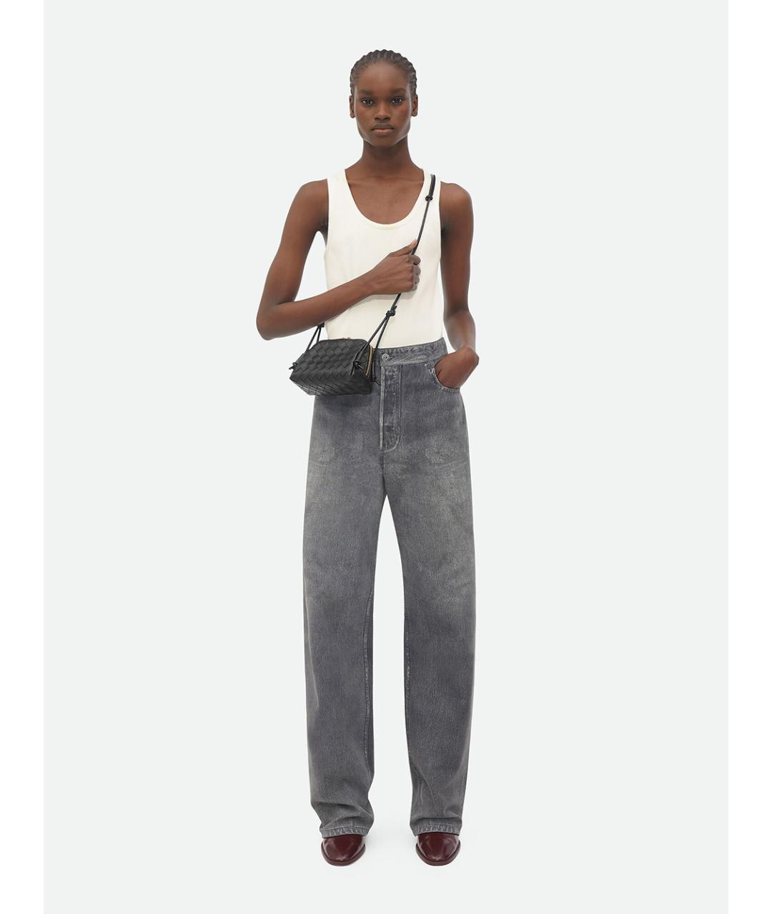 BOTTEGA VENETA Черная кожаная сумка через плечо, фото 2