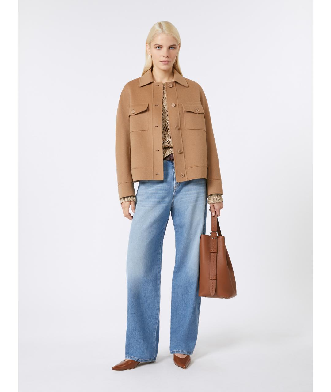 MAX MARA Синие хлопковые прямые джинсы, фото 2