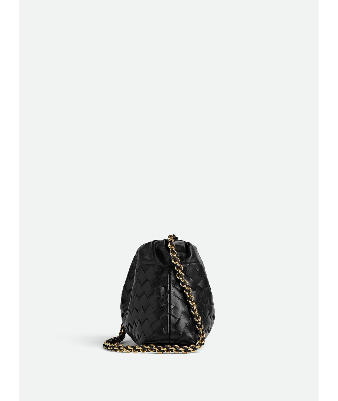 BOTTEGA VENETA Черная кожаная сумка через плечо, фото 4