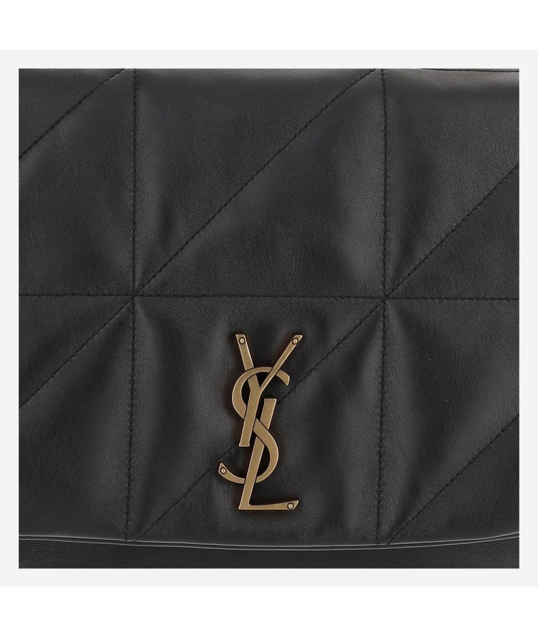 SAINT LAURENT Черная кожаная сумка через плечо, фото 4