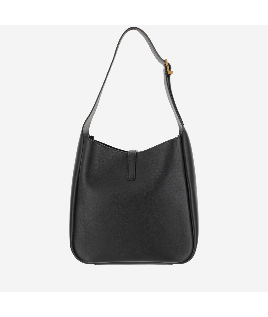 SAINT LAURENT Черная кожаная сумка тоут, фото 5