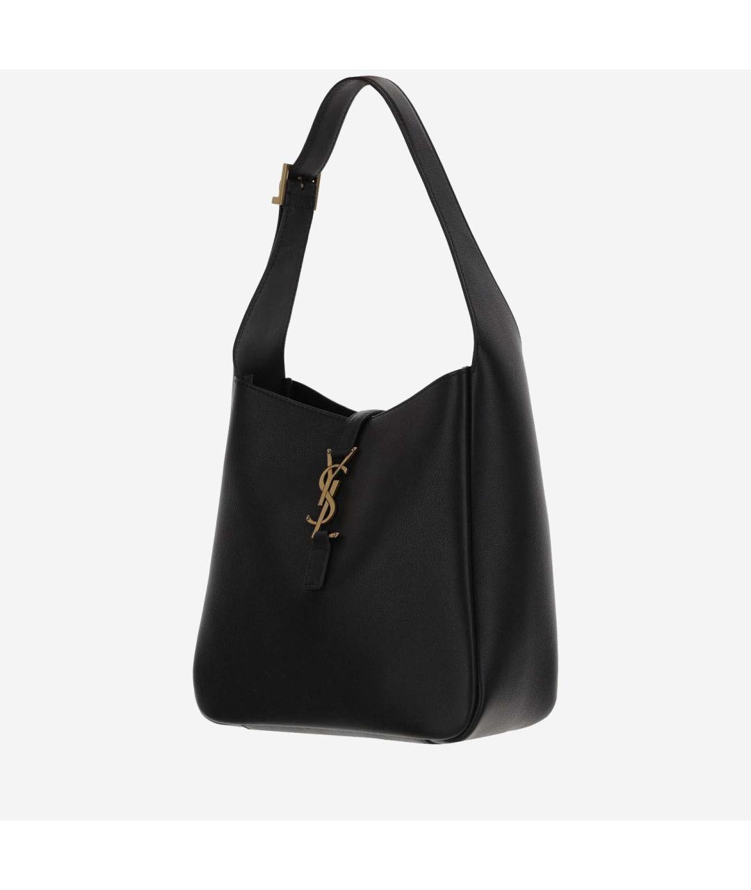 SAINT LAURENT Черная кожаная сумка тоут, фото 2
