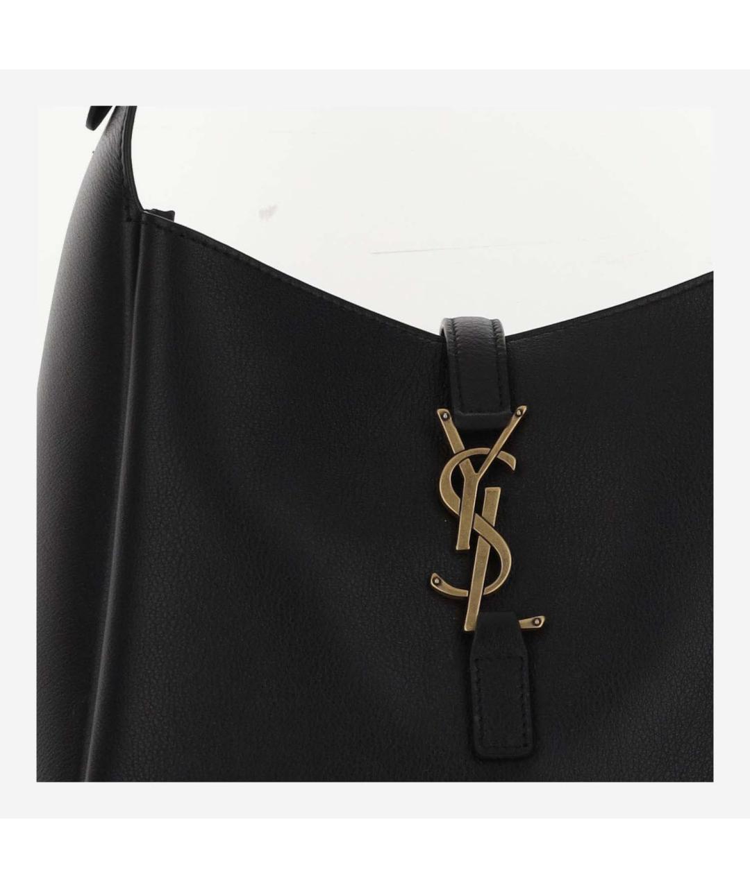 SAINT LAURENT Черная кожаная сумка тоут, фото 6