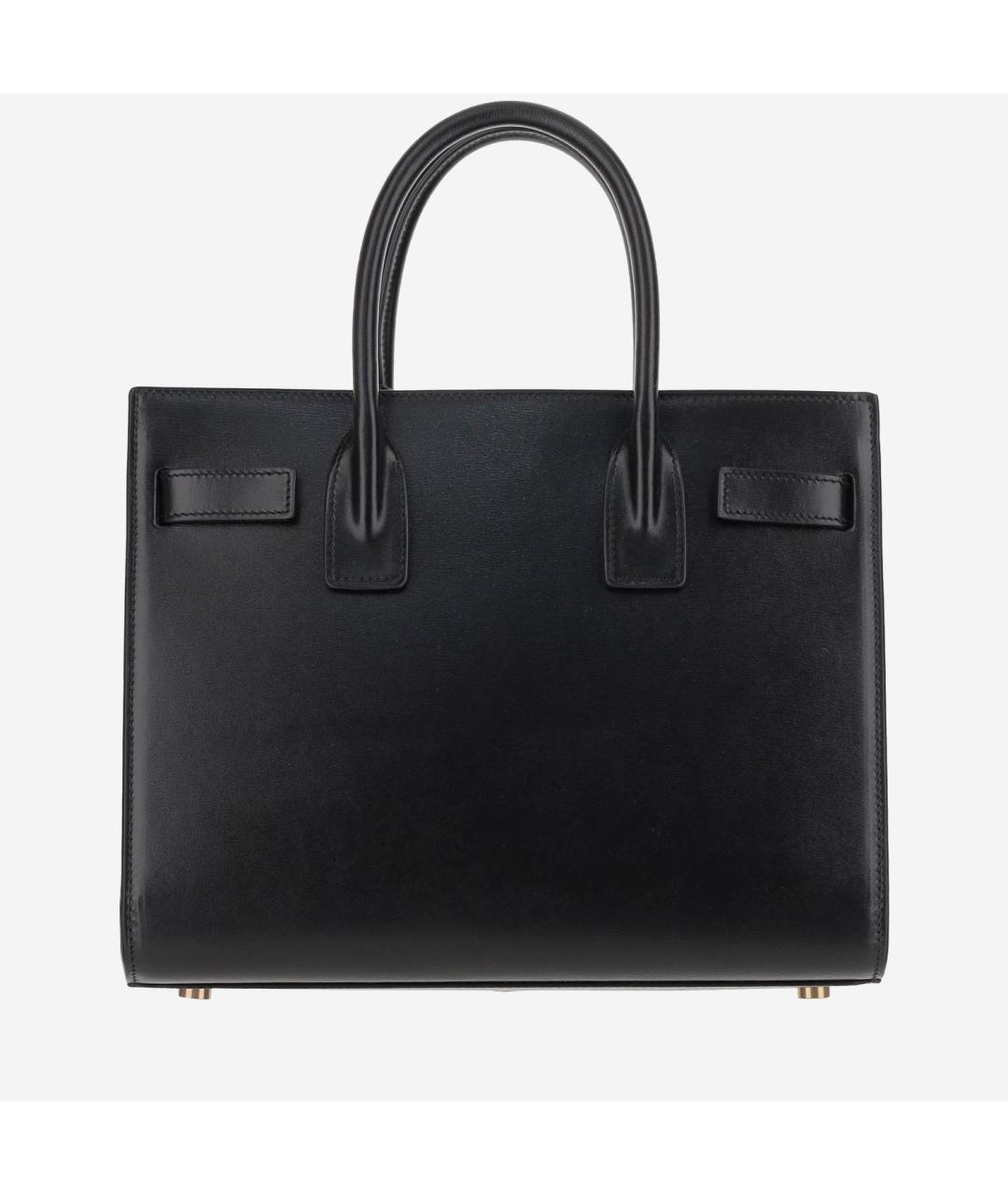 SAINT LAURENT Черная кожаная сумка тоут, фото 3