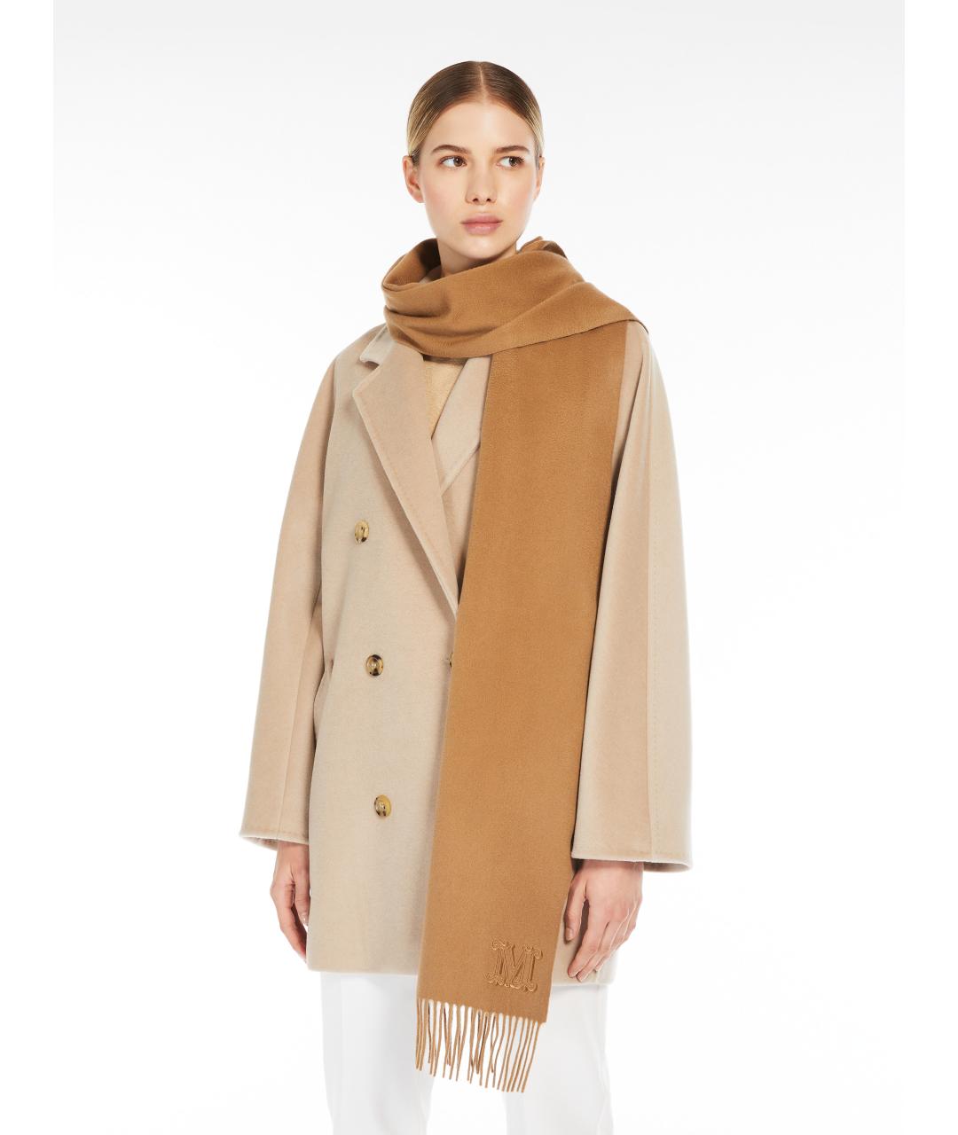 MAX MARA Коричневый шарф, фото 2
