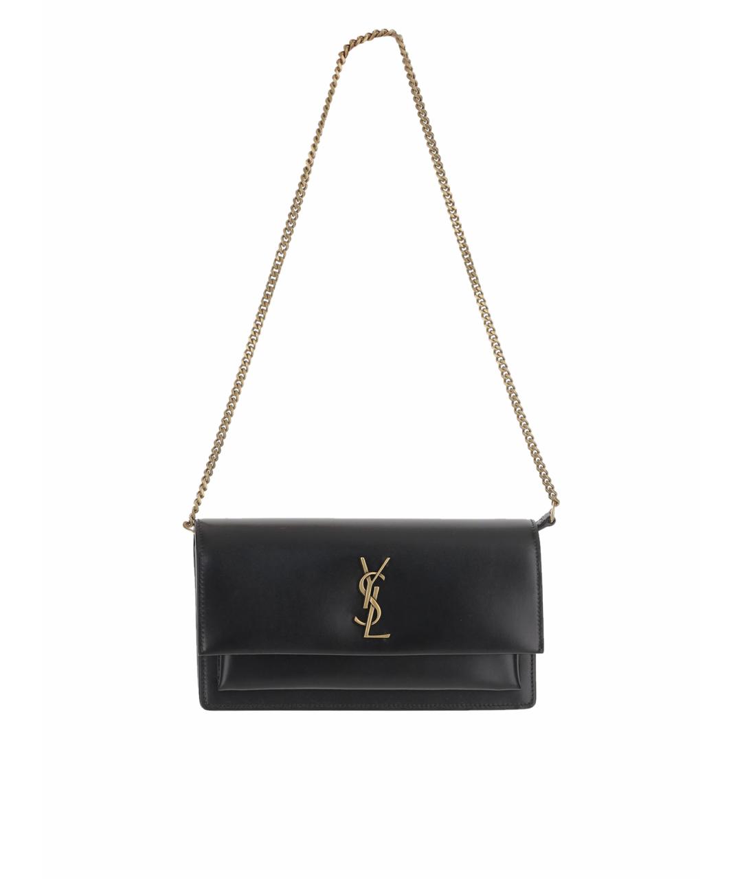 SAINT LAURENT Черная кожаная сумка через плечо, фото 1