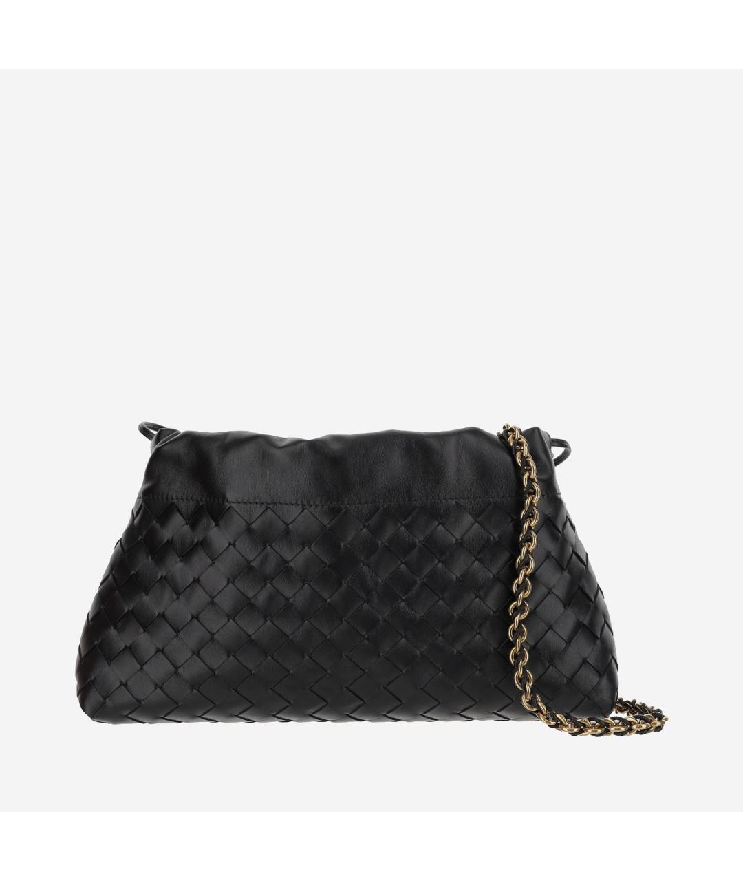 BOTTEGA VENETA Черная кожаная сумка через плечо, фото 5
