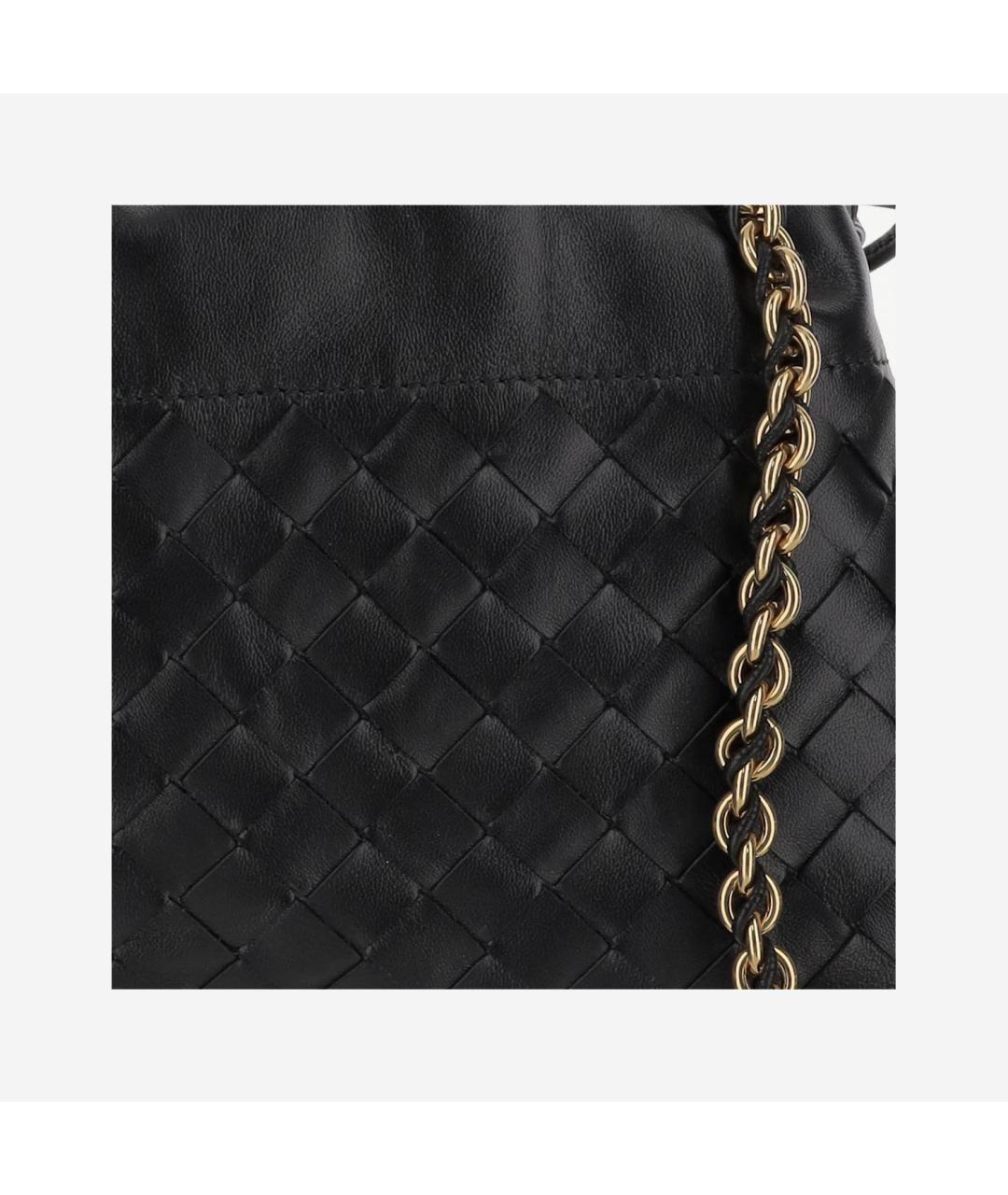 BOTTEGA VENETA Черная кожаная сумка через плечо, фото 4