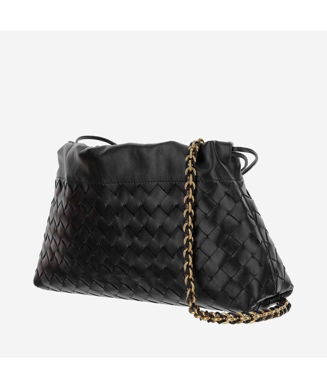 BOTTEGA VENETA Черная кожаная сумка через плечо, фото 2