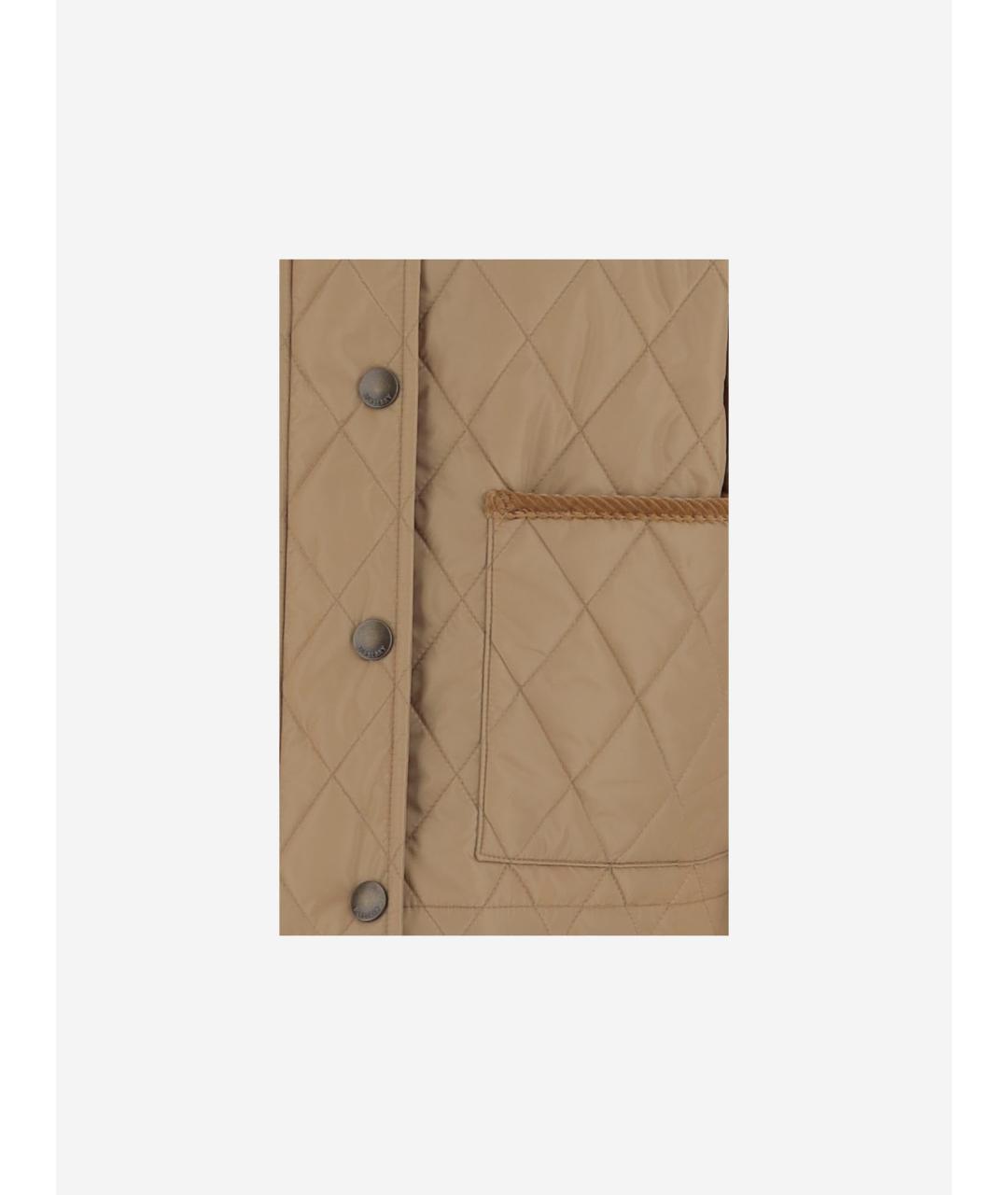 BURBERRY Бежевая полиамидовая куртка, фото 3