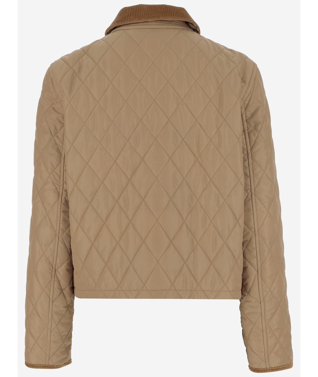 BURBERRY Бежевая полиамидовая куртка, фото 2