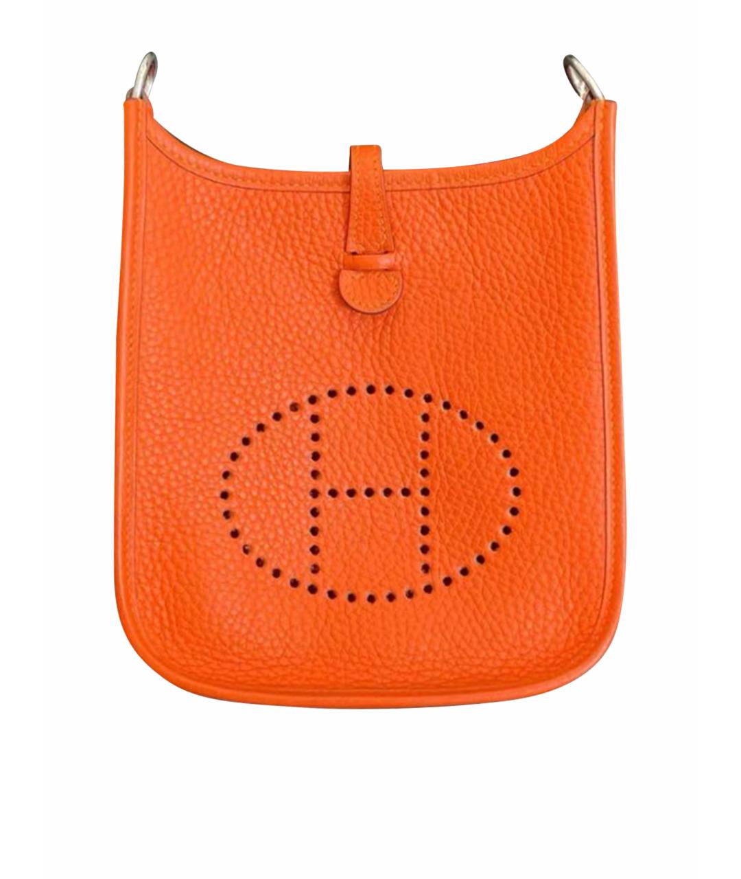 HERMES Оранжевая кожаная сумка через плечо, фото 1