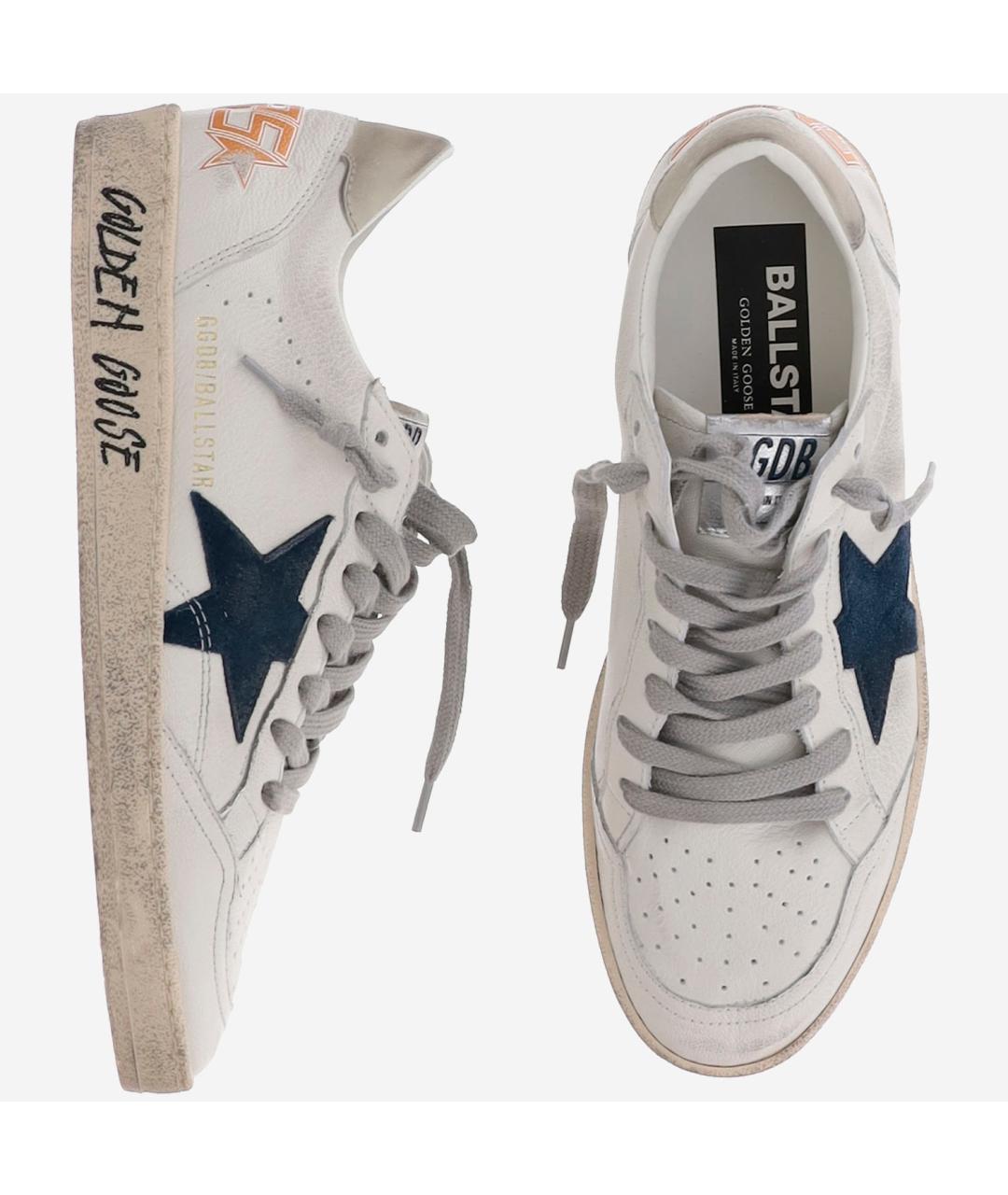 GOLDEN GOOSE DELUXE BRAND Белые кожаные низкие кроссовки / кеды, фото 4