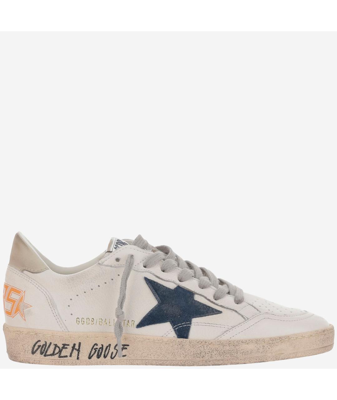 GOLDEN GOOSE DELUXE BRAND Белые кожаные низкие кроссовки / кеды, фото 5