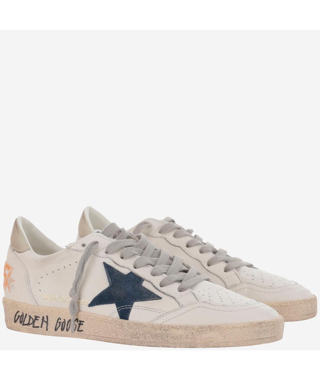 GOLDEN GOOSE DELUXE BRAND Белые кожаные низкие кроссовки / кеды, фото 2