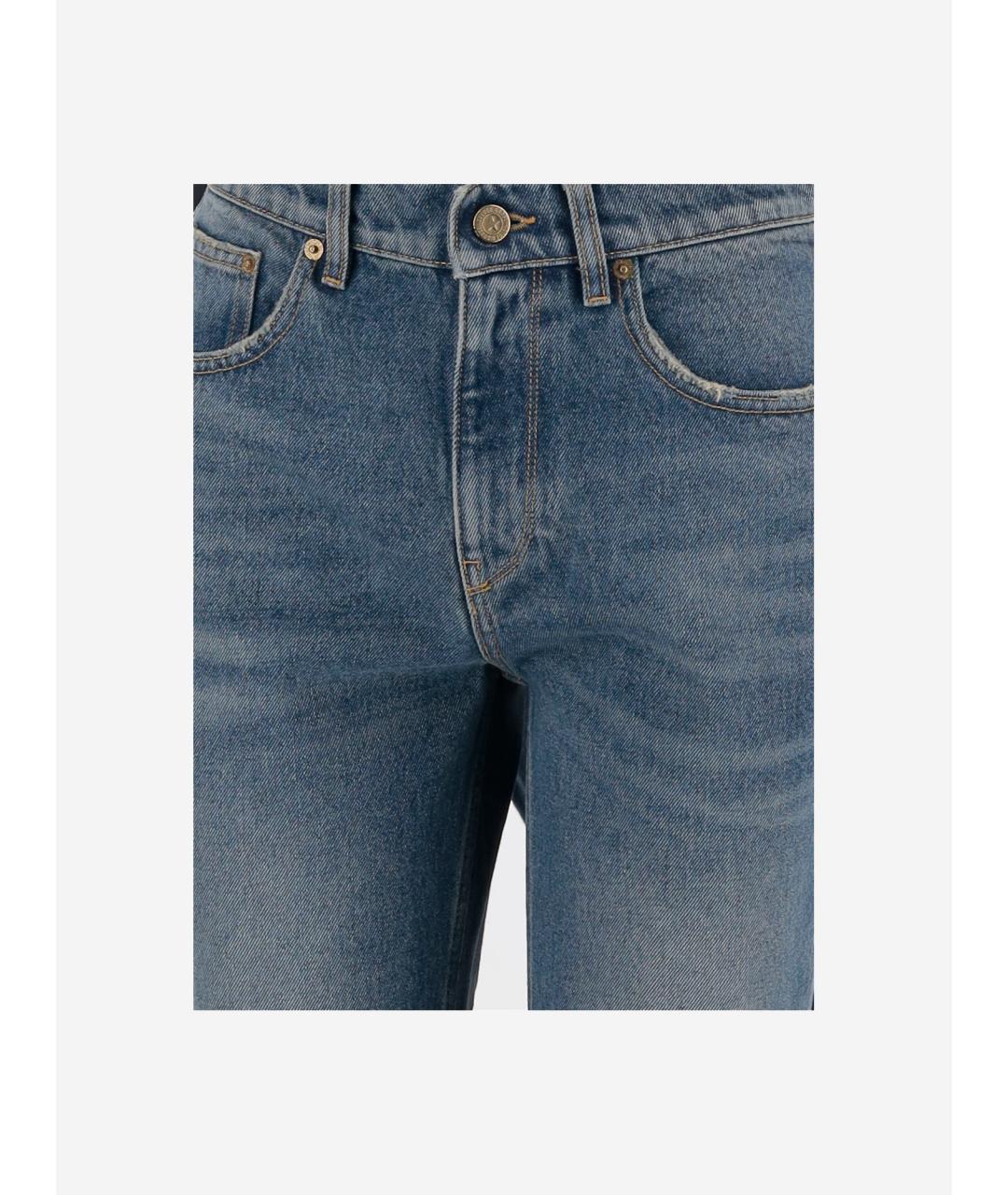 GOLDEN GOOSE DELUXE BRAND Синие хлопковые прямые джинсы, фото 3