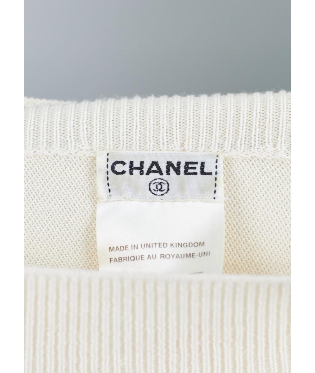 CHANEL Белое кашемировое повседневное платье, фото 5