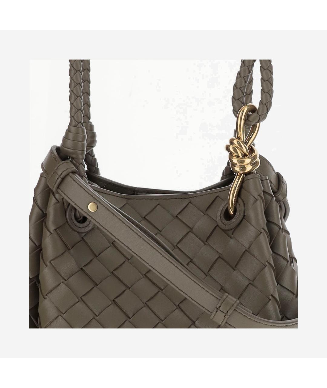 BOTTEGA VENETA Зеленая кожаная сумка через плечо, фото 4
