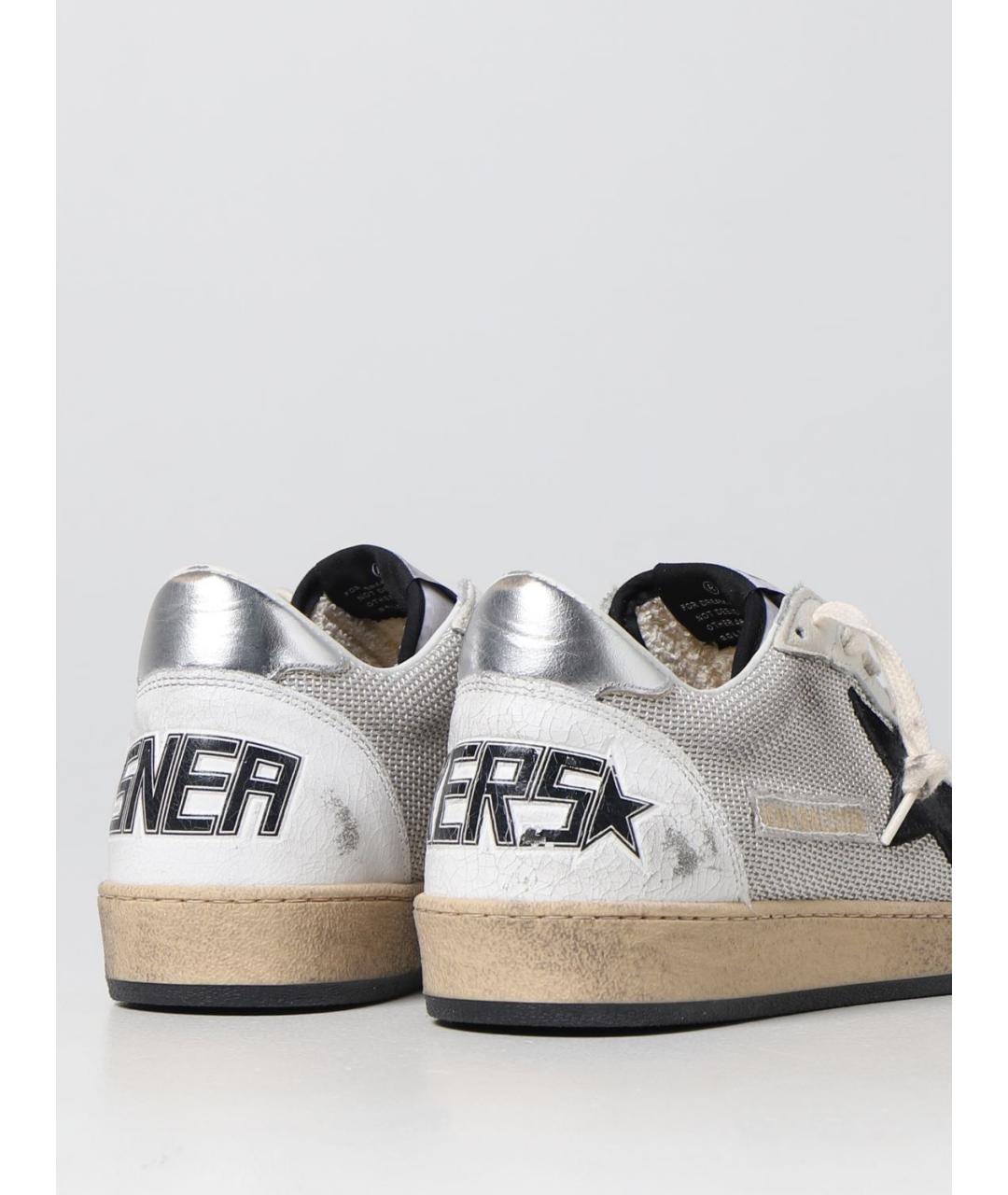 GOLDEN GOOSE DELUXE BRAND Серебряные синтетические низкие кроссовки / кеды, фото 3
