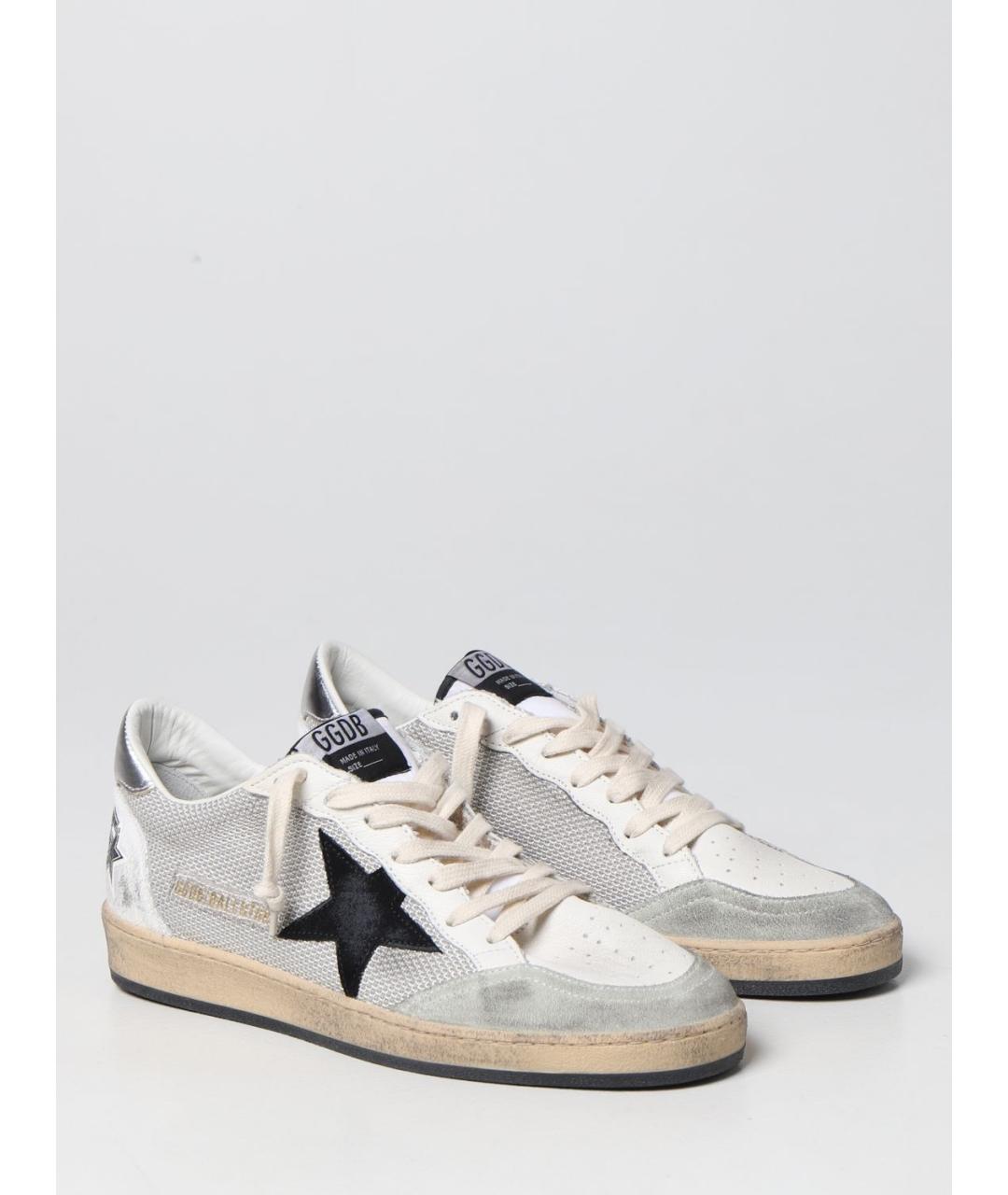 GOLDEN GOOSE DELUXE BRAND Серебряные синтетические низкие кроссовки / кеды, фото 2