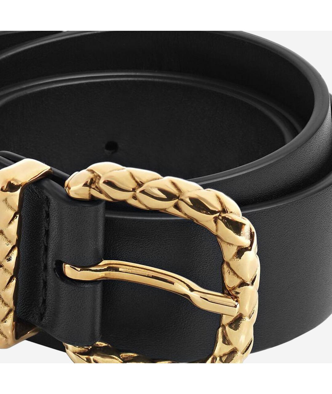 BOTTEGA VENETA Черный кожаный ремень, фото 3