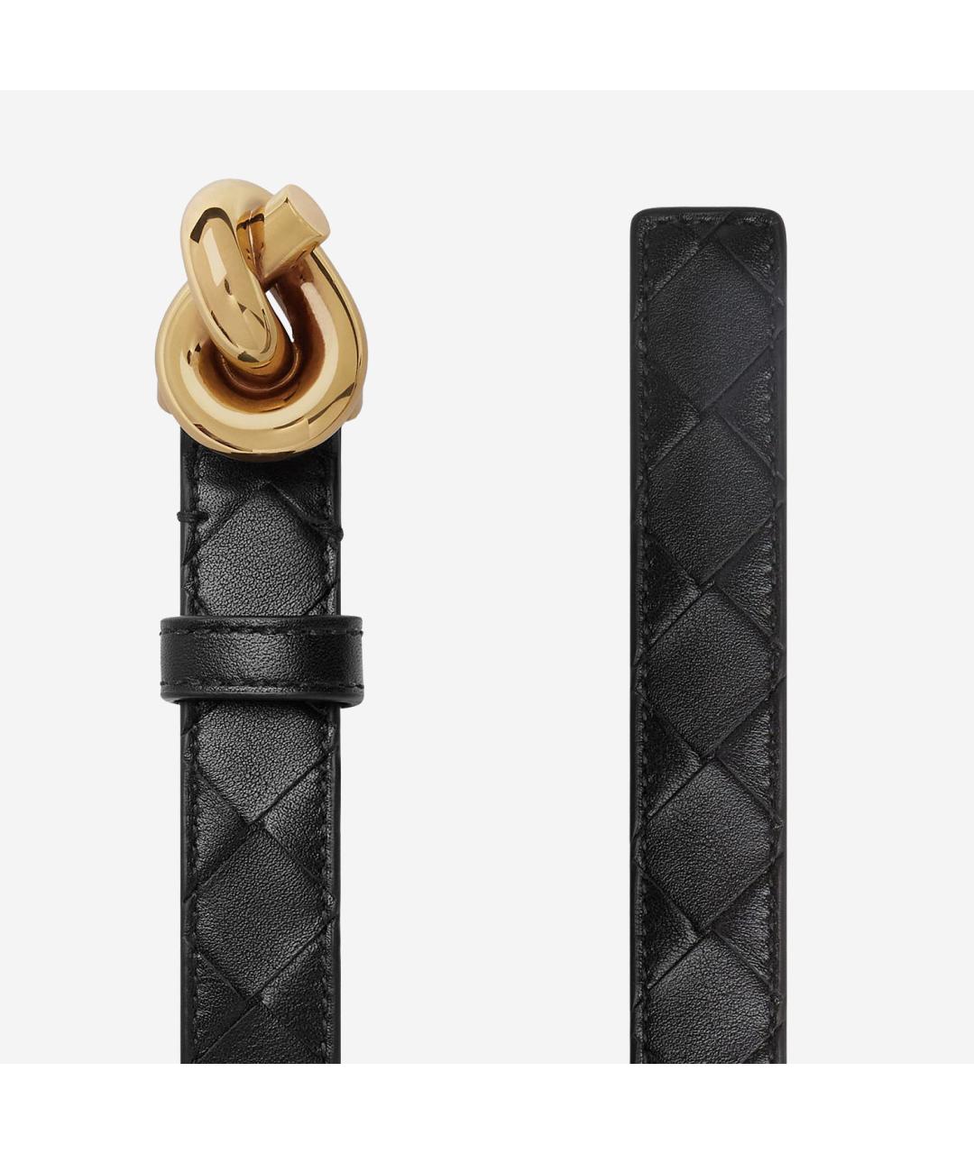 BOTTEGA VENETA Черный кожаный ремень, фото 2