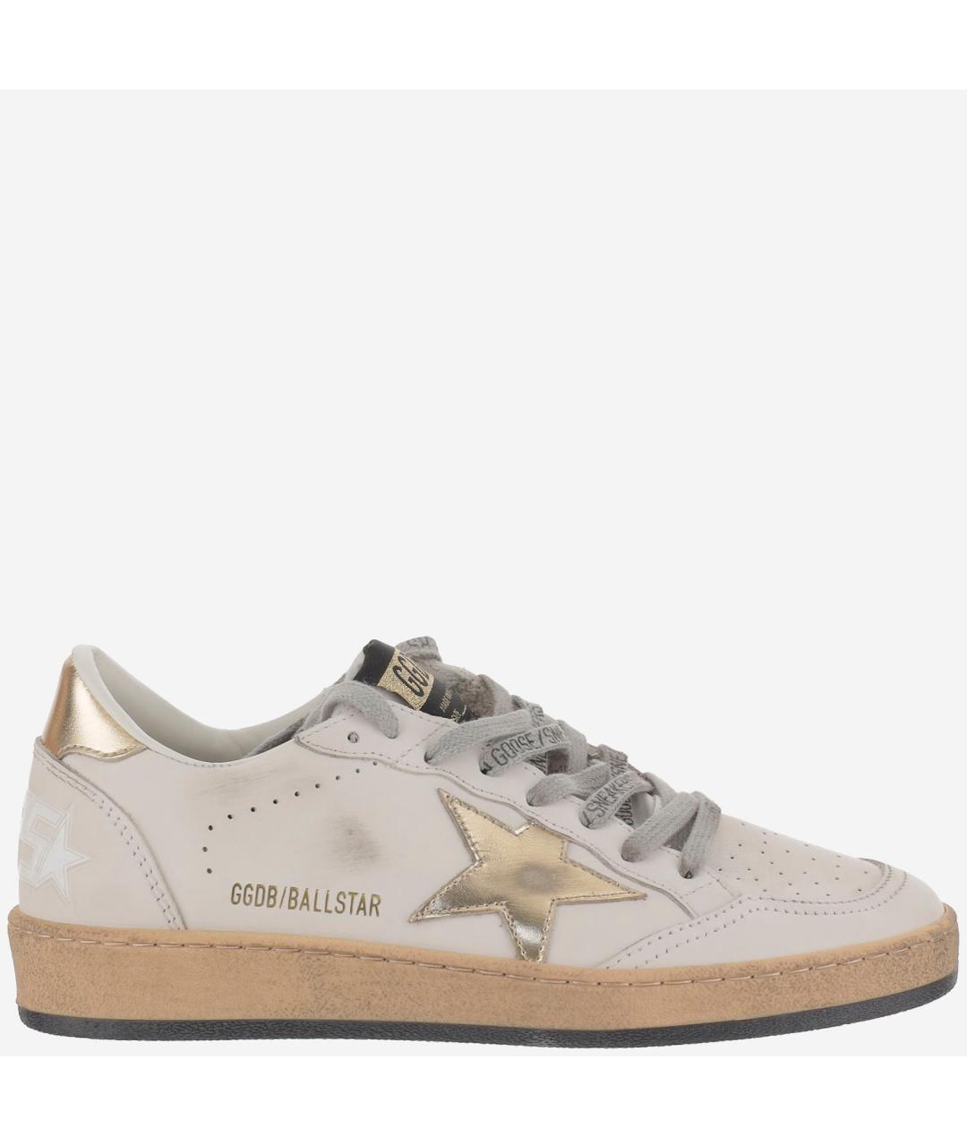 GOLDEN GOOSE DELUXE BRAND Бежевые кожаные кеды, фото 6