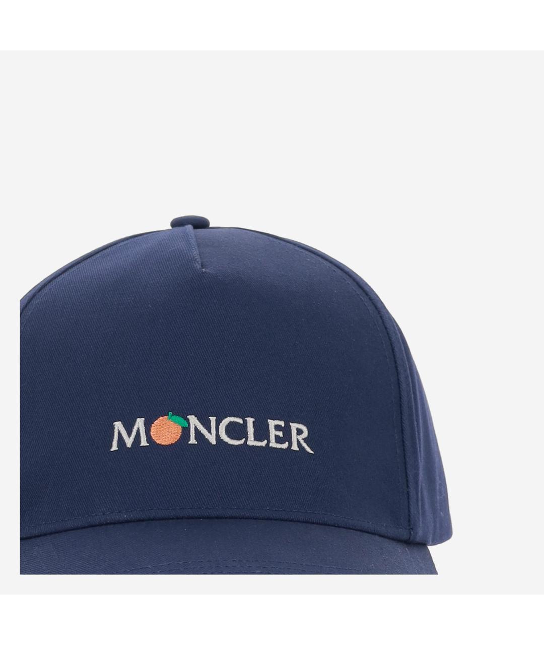 MONCLER Темно-синяя хлопковая кепка/бейсболка, фото 4
