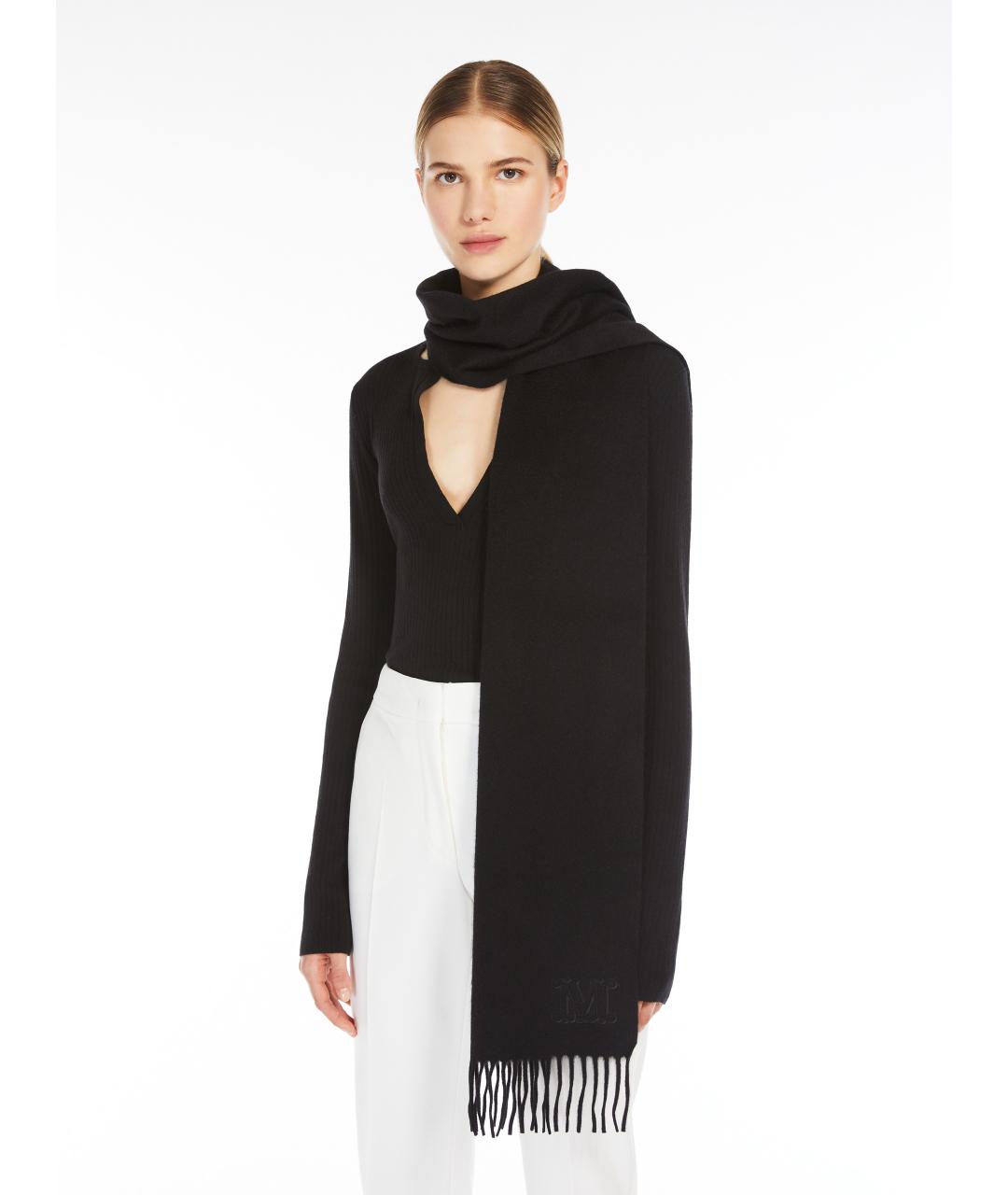 MAX MARA Черный шарф, фото 2