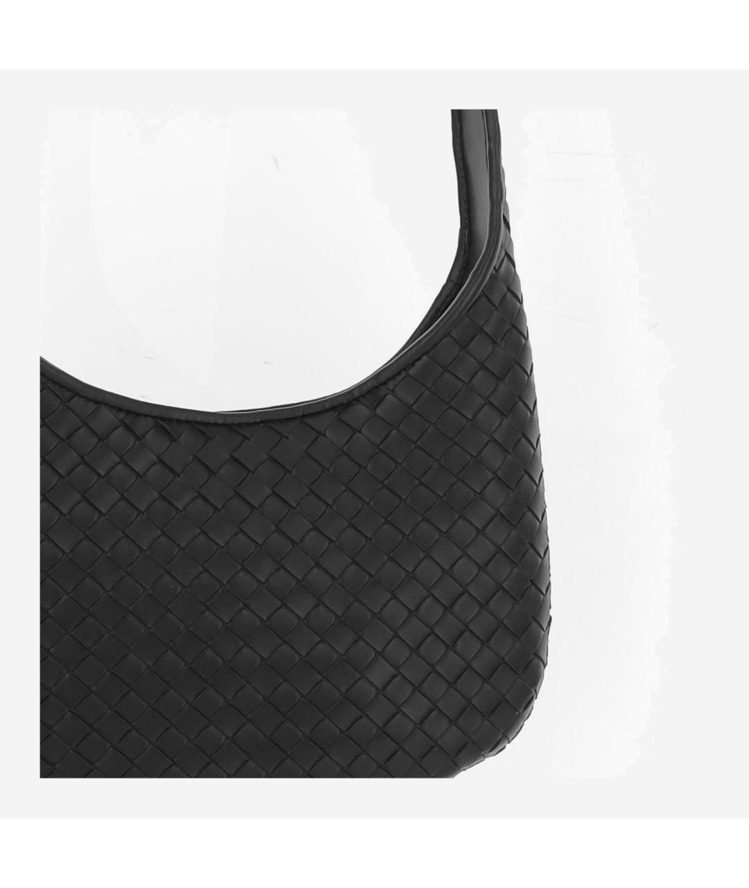 BOTTEGA VENETA Черная кожаная сумка на плечо, фото 3