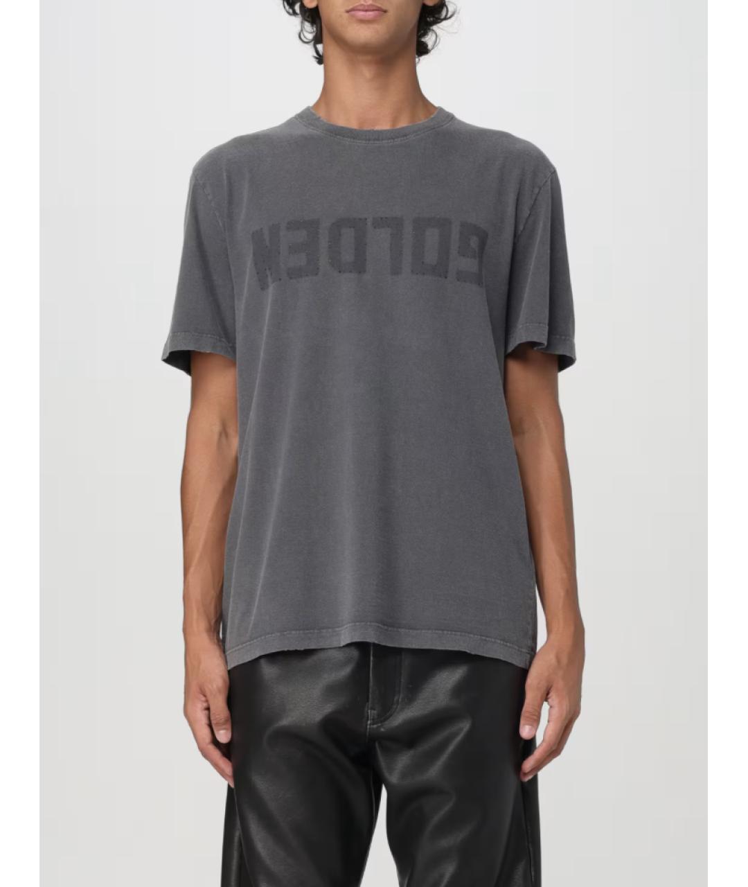 GOLDEN GOOSE DELUXE BRAND Серая хлопковая футболка, фото 2