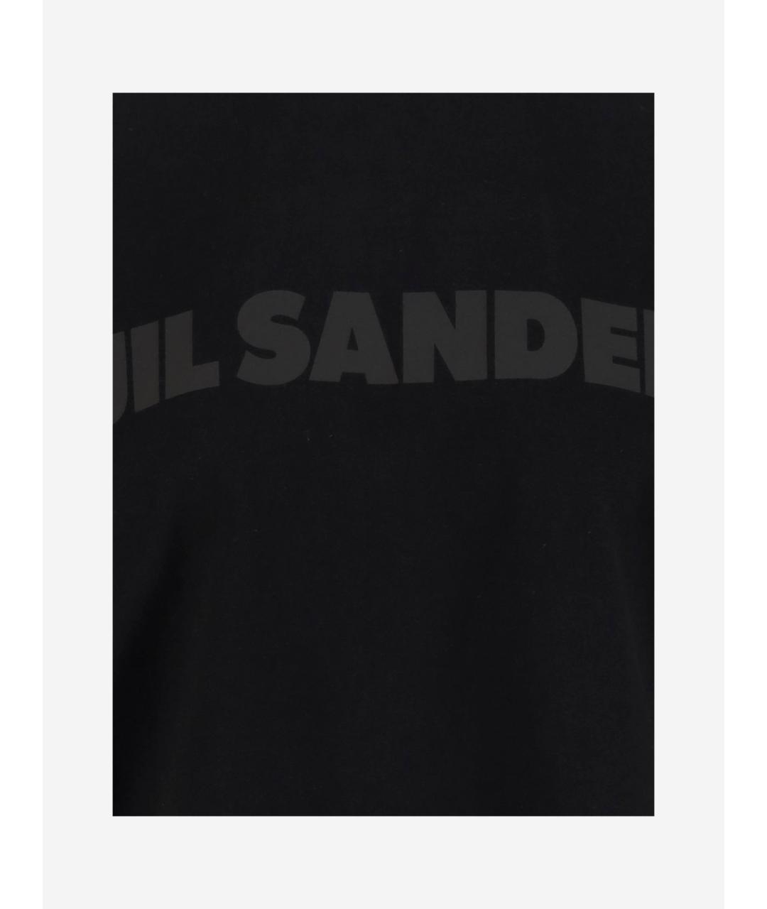 JIL SANDER Черная хлопковая футболка, фото 3