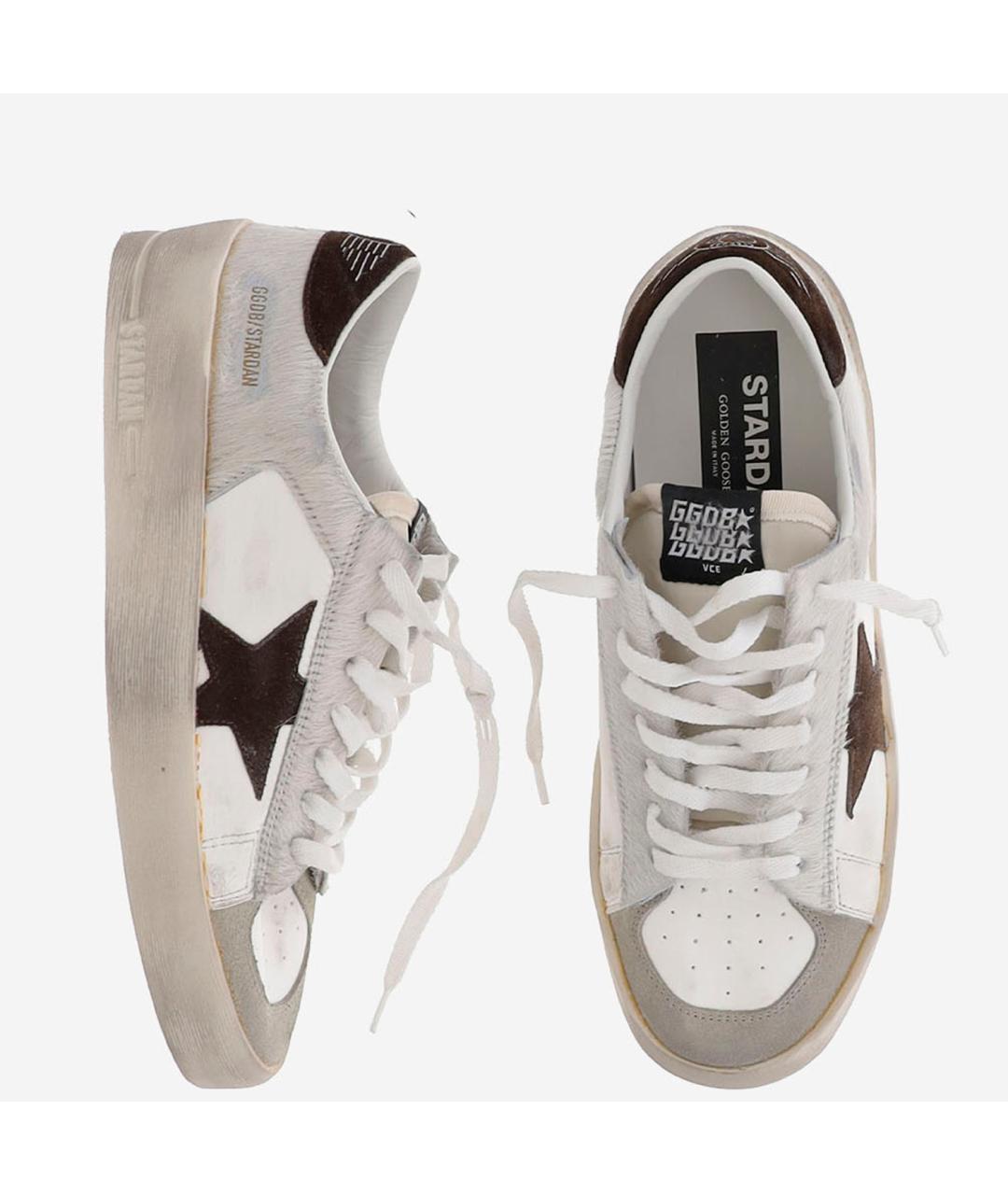GOLDEN GOOSE DELUXE BRAND Белые кожаные низкие кроссовки / кеды, фото 5