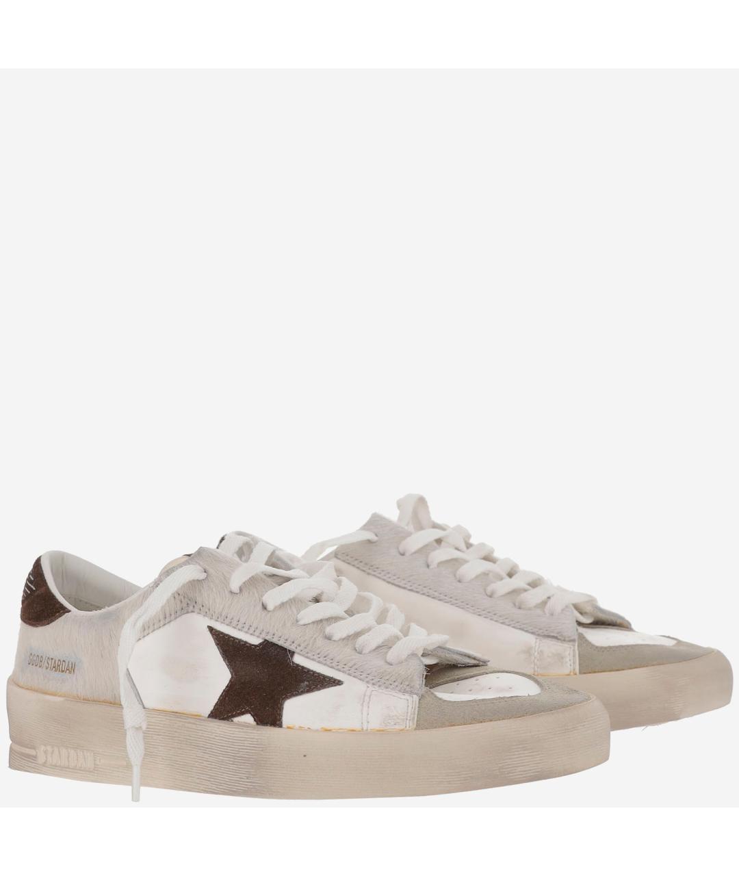 GOLDEN GOOSE DELUXE BRAND Белые кожаные низкие кроссовки / кеды, фото 3