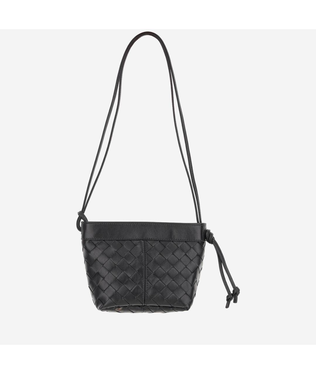 BOTTEGA VENETA Черная кожаная сумка через плечо, фото 3