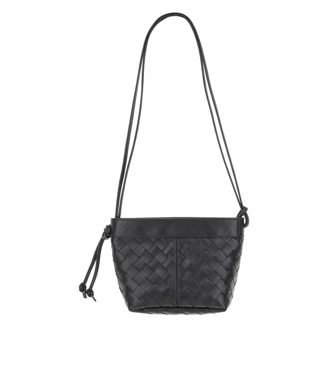 BOTTEGA VENETA Черная кожаная сумка через плечо, фото 1