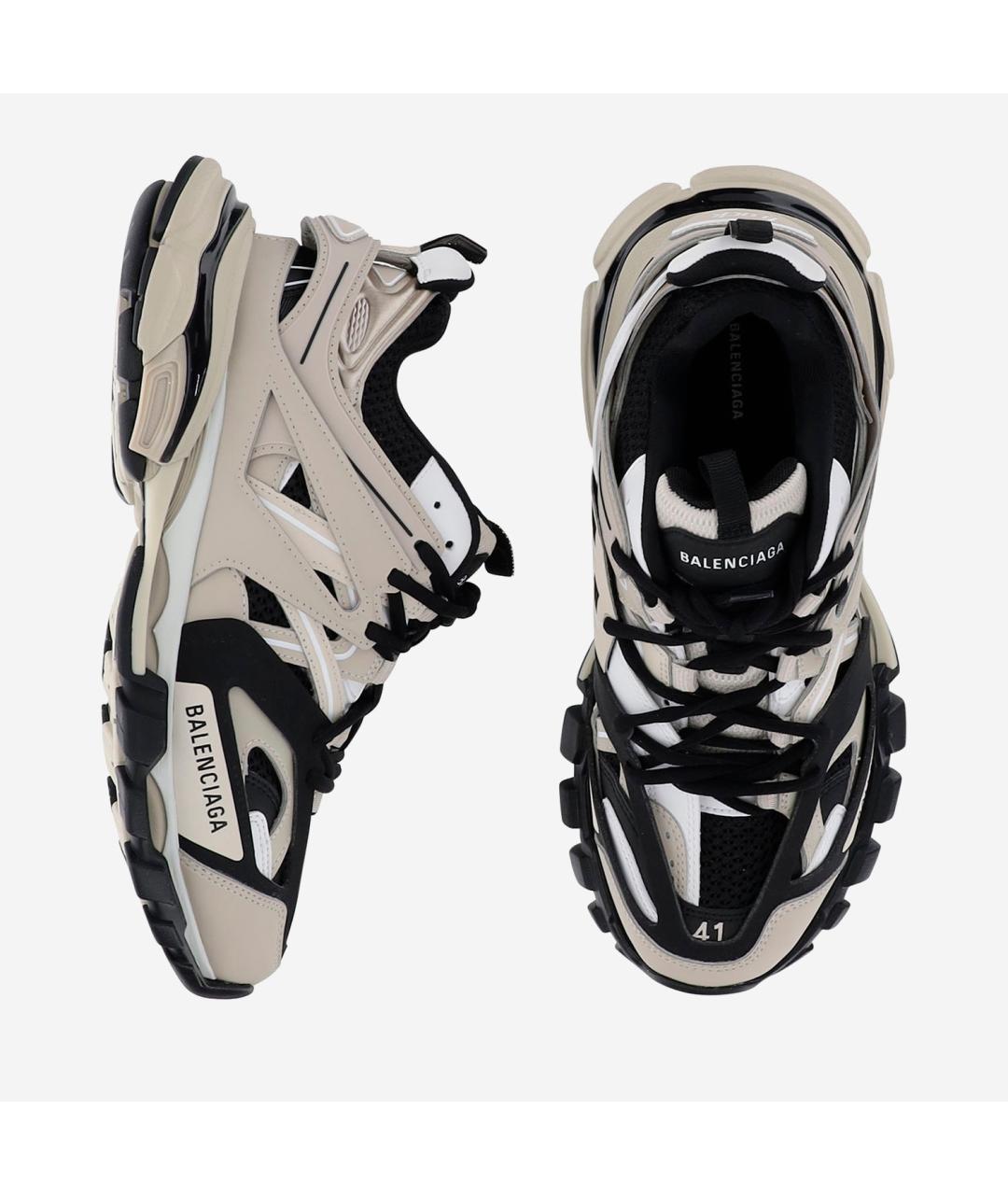BALENCIAGA Бежевые синтетические низкие кроссовки / кеды, фото 4