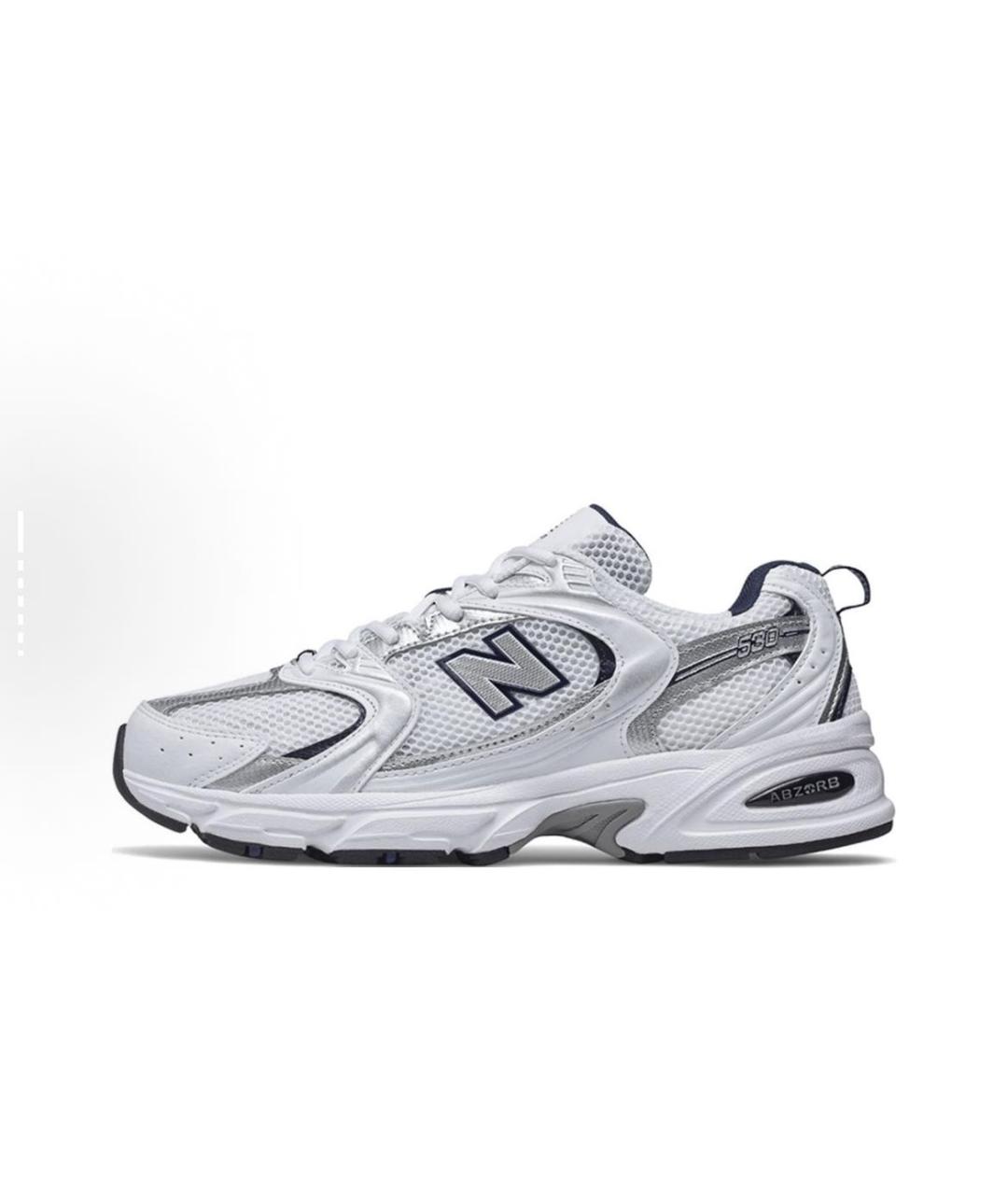 NEW BALANCE Белые текстильные кроссовки, фото 3