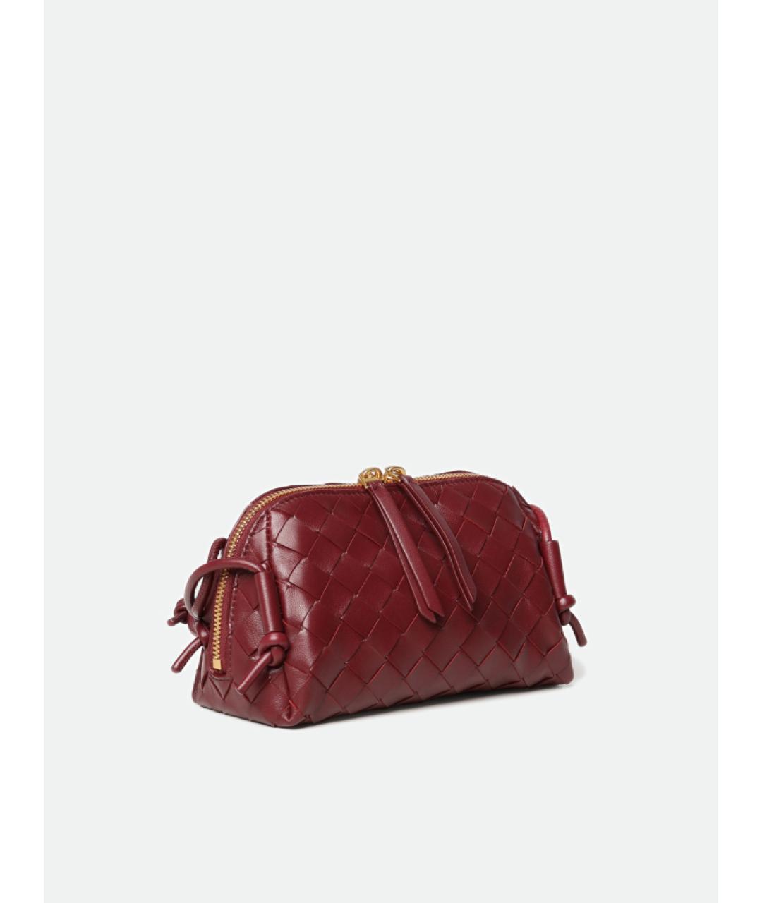 BOTTEGA VENETA Бордовая кожаная сумка через плечо, фото 4