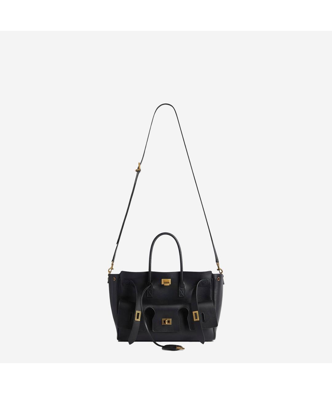 BALENCIAGA Черная кожаная сумка тоут, фото 4