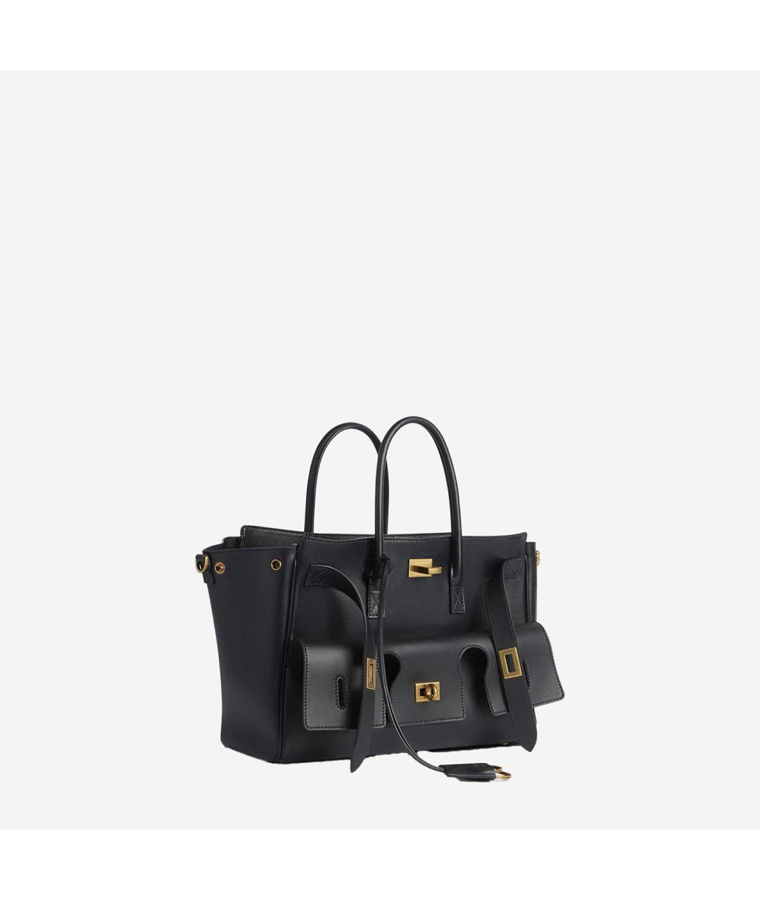 BALENCIAGA Черная кожаная сумка тоут, фото 2