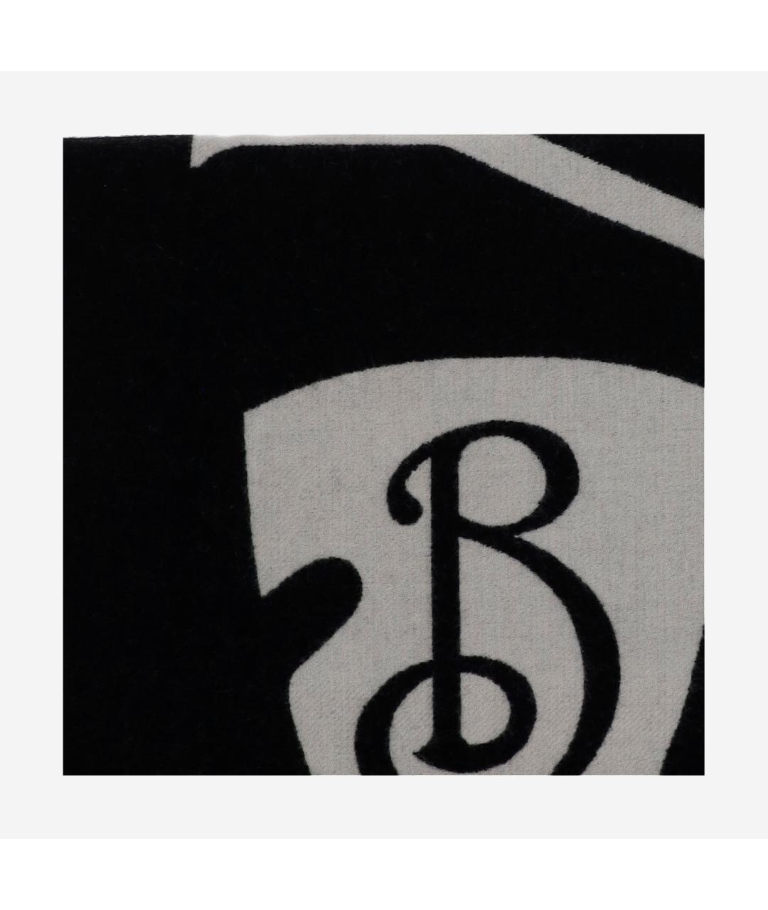 BURBERRY Черный шерстяной шарф, фото 3