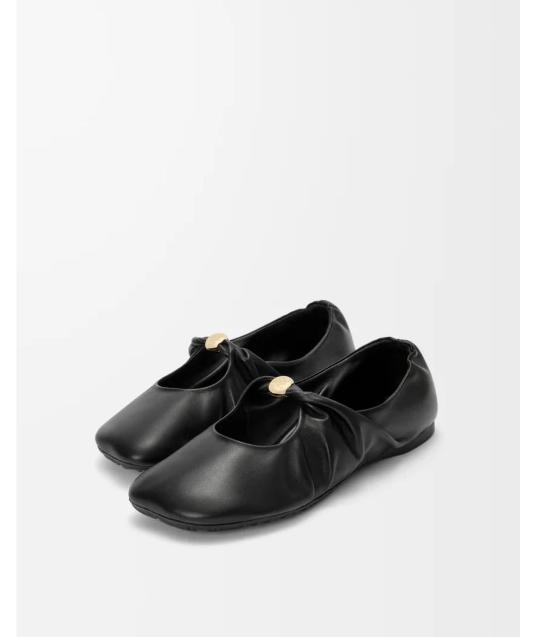 LOEWE Черные кожаные балетки, фото 3
