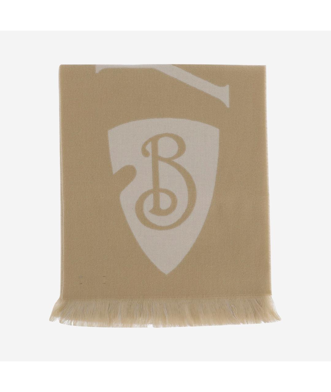 BURBERRY Бежевый шерстяной шарф, фото 4