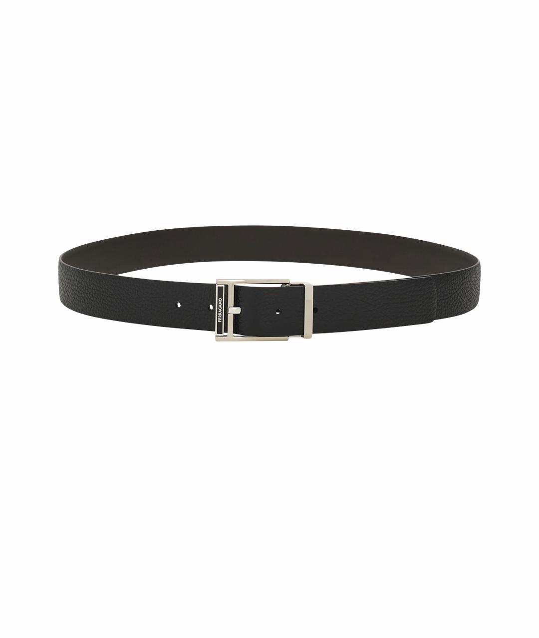 FERRAGAMO Черный кожаный ремень, фото 1