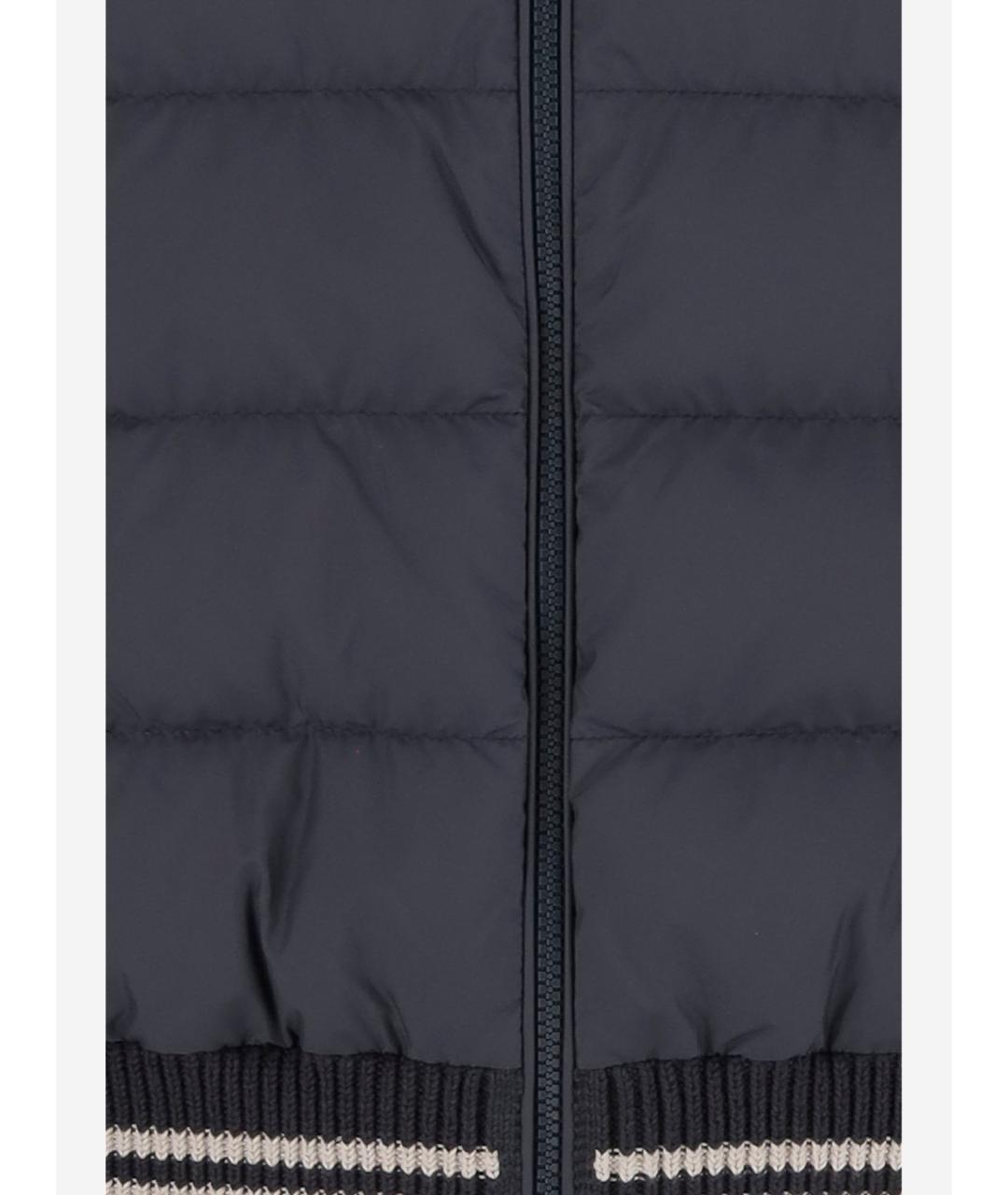 MONCLER Темно-синяя полиэстеровая куртка, фото 3