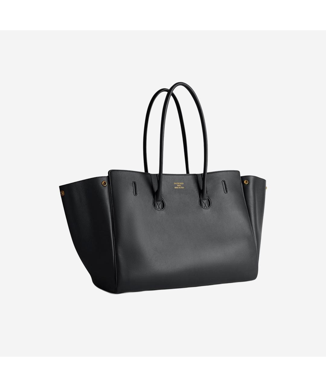 BALENCIAGA Черная кожаная сумка тоут, фото 3